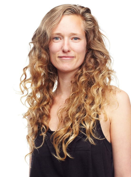Female with blonde textured hair